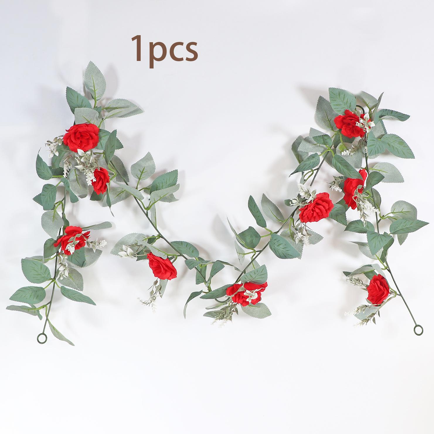 Имитация искусственного цветка из ротанга, пластиковая роза, цветок, свадебное креативное украшение, настенное украшение для гостиной, имитация цветка из ротанга красный