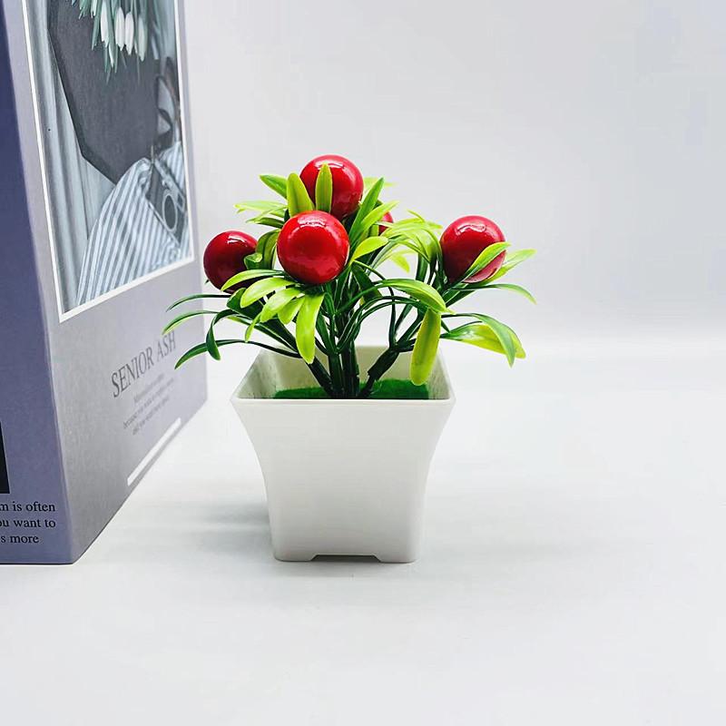 Оранжево-красный фрукт чили гранат имитация горшечного искусственного цветка пластик Red Fruits