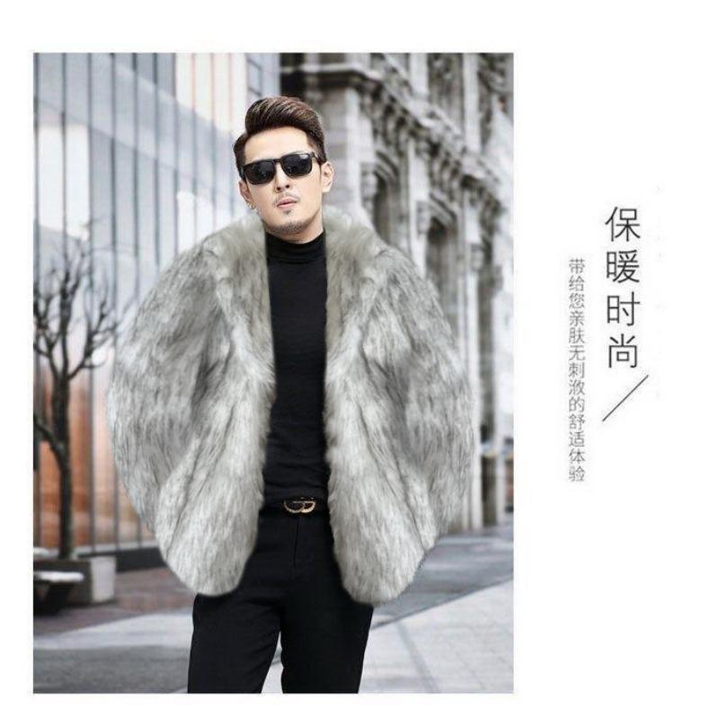 Мужская шуба из искусственного меха, шуба из искусственного меха лисы, мужская шуба из искусственного меха, осенне-зимняя шуба из искусственного меха, мужское пальто XXXL